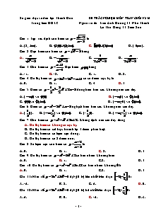 Đề trắc nghiệm môn Toán cuối năm