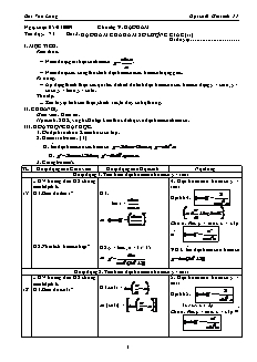 Giáo án Đại số 11 CB tiết 71: Đạo hàm của hàm số lượng giác (tt)