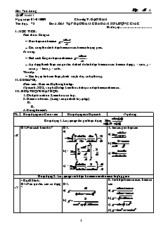 Giáo án Đại số 11 CB tiết 72: Bài tập đạo hàm của hàm số lượng giác