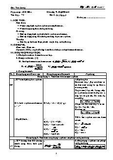 Giáo án Đại số 11 CB tiết 74: Vi phân