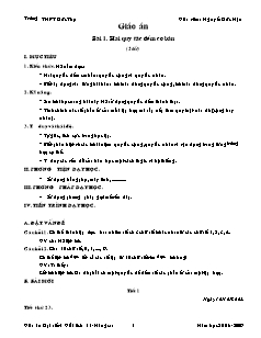 Giáo án Đại số 11 - Chương 2 - Tiết 23, 24: Hai quy tắc đếm cơ bản