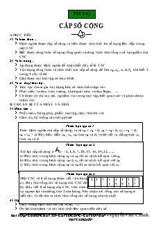 Giáo án Đại số 11 - Chương 3: Dãy số-Cấp số cộng-Cấp số nhân (phần 2)