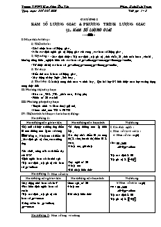 Giáo án Đại số 11 - Chương I: Hàm số lượng giác & phương trình lượng giác