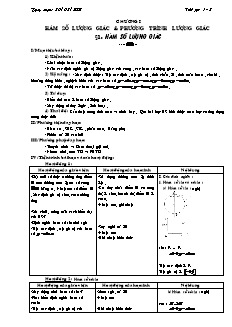 Giáo án Đại số 11 cơ bản - Chương 1: Hàm số lượng giác & phương trình lượng giác