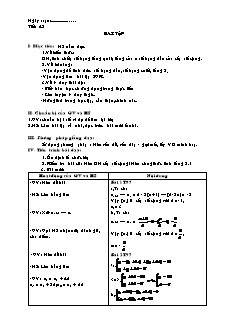 Giáo án Đại số 11 cơ bản tiết 42: Bài tập