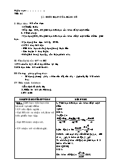 Giáo án Đại số 11 cơ bản tiết 53, 54, 55: Giới hạn của hàm số