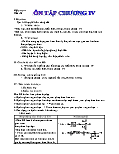 Giáo án Đại số 11 cơ bản tiết 60: Ôn tập chương IV