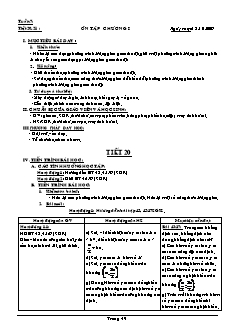 Giáo án Đại số 11 NC tiết 20, 21: Ôn tập Chương I