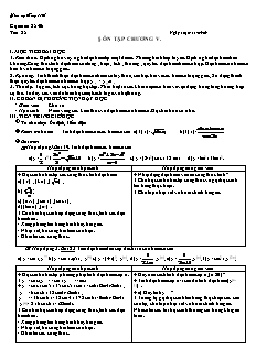 Giáo án Đại số 11 tiết 85, 86: Ôn tập chương V