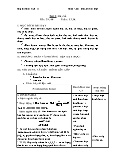 Giáo án Đại số giải tích 11 Bài 2: Dãy Số