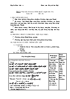 Giáo án Đại số giải tích 11 Bài 3: Nhị thức Newton