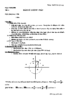 Giáo án Đại số giải tích 11 CB tiết 1: Hàm số lượng giác