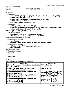 Giáo án Đại số giải tích 11 CB tiết 17: Ôn tập Chương I