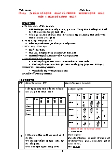 Giáo án Đại số giải tích 11 - Chương I: Hàm số lượng giác và phương trình lượng giác