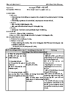 Giáo án Đại số & giải tích 11 tiết 31: Phép thử và biến cố (tt)