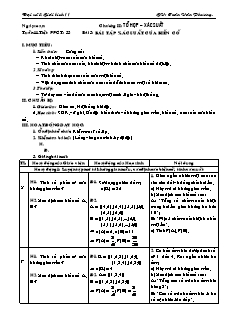 Giáo án Đại số & giải tích 11 tiết 33: Bài tập xác suất của biến cố