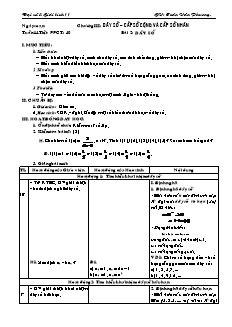 Giáo án Đại số & giải tích 11 tiết 39: Dãy số