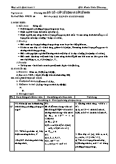 Giáo án Đại số & giải tích 11 tiết 45: Bài tập ôn chương III