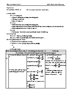 Giáo án Đại số & giải tích 11 tiết 47: Bài tập ôn học kì I