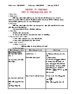 Giáo án Đại số giải tích 11 tiết 49 đến 58