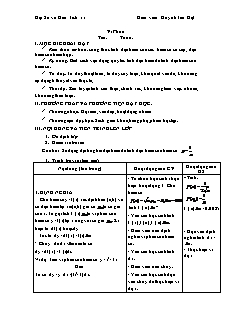 Giáo án Đại số giải tích 11: Vi Phân