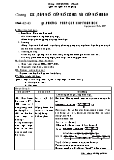 Giáo án Đại số khối 11 - Chương III: Dãy số. cấp số cộng và cấp số nhân