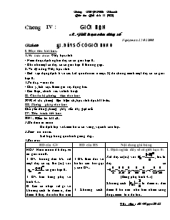 Giáo án Đại số khối 11 - Chương IV: Giới hạn