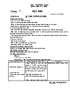 Giáo án Đại số khối 11 - Chương V: Đạo hàm