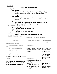 Giáo án Đại số khối 11 - Tiết 42, 43: Ôn tập chương II