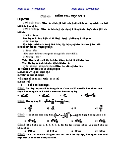 Giáo án Đại số khối 11 - Tiết 45: Kiểm tra học kỳ I
