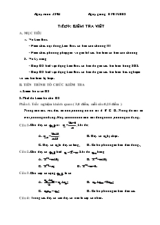 Giáo án Đại số khối 11 - Tiết 59: Kiểm tra viết