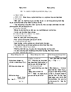 Giáo án Đại số khối 11 - Tiết 74: Khái niệm đạo hàm (mục 3, 4)