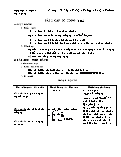 Giáo án Đại số lớp 11 - Bài 2: Cấp số cộng (tiết 1)