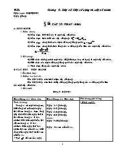 Giáo án Đại số lớp 11 - Bài 5: Cấp số nhân (tiết 1)