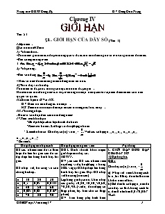 Giáo án Đại số lớp 11 - Chương IV: Giới hạn