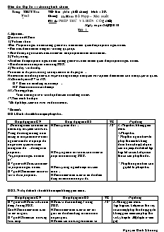 Giáo án Đại số lớp 11 - Tiết 29: Phép thử và biến cố