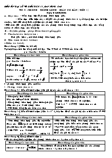 Giáo án Đại số và giải tích 11 (ban nâng cao)