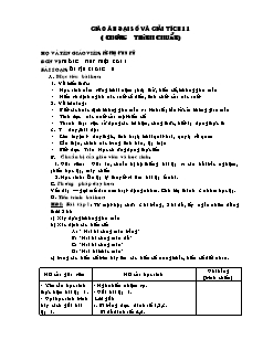 Giáo án đại số và giải tích 11: Ôn tập chương II