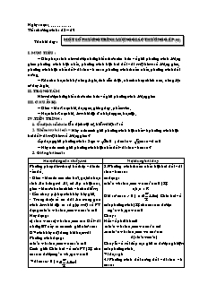 Giáo án Đại số và giải tích khối 11 - Tiết 28, 29: Một số phương trình lượng giác thường gặp