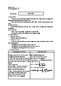 Giáo án Đại số và giải tích khối 11 - Tiết 31: Bài tập