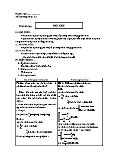 Giáo án Đại số và giải tích khối 11 - Tiết 33: Bài tập