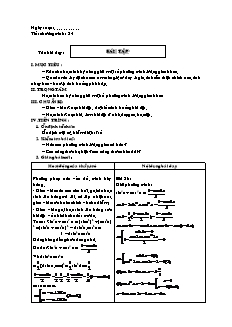 Giáo án Đại số và giải tích khối 11 - Tiết 34: Bài tập
