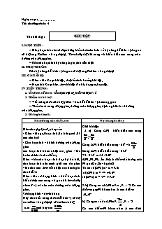 Giáo án Đại số và giải tích khối 11 - Tiết 4: Bài tập