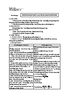 Giáo án Đại số và giải tích khối 11 - Tiết 41: Phương pháp quy nạp toán học chương II