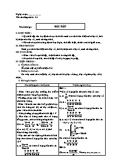 Giáo án Đại số và giải tích khối 11 - Tiết 45: Bài tập