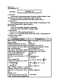 Giáo án Đại số và giải tích khối 11 - Tiết 48: Bài tập