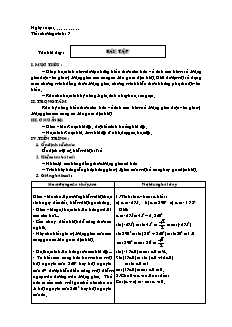 Giáo án Đại số và giải tích khối 11 - Tiết 7: Bài tập