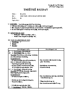 Giáo án Đạo đức 2 tuần 1: Học tập, sinh hoạt đúng giờ