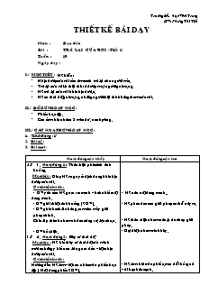 Giáo án Đạo đức 2 tuần 19: Trả lại của rơi (tiết 1)