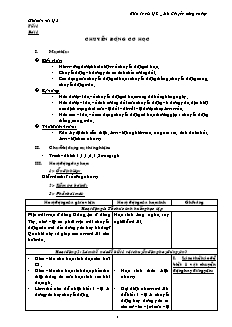 Giáo án dạy Vật lý 8 bài 1: Chuyển động cơ học